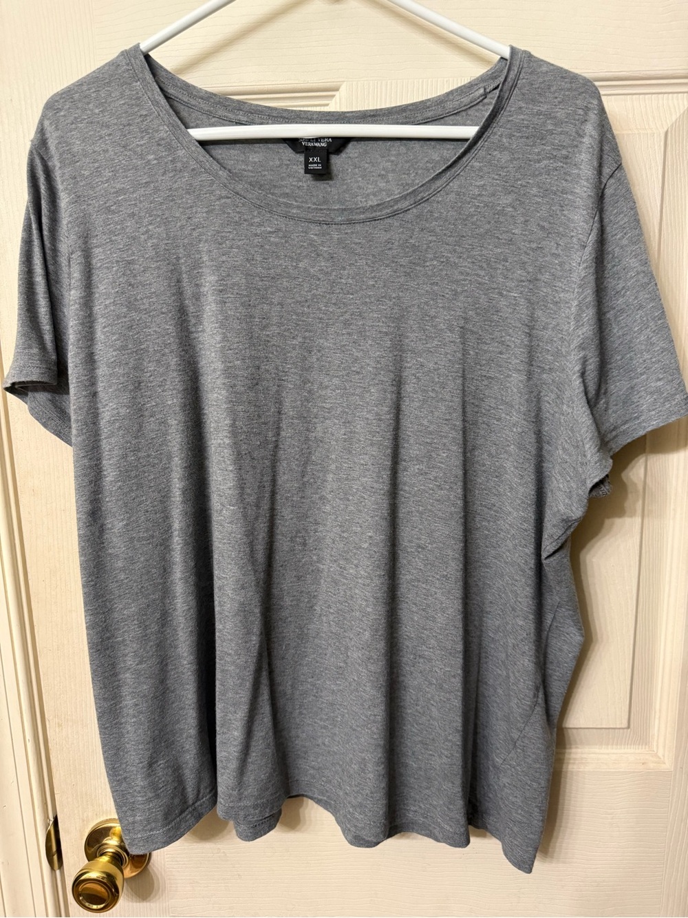 Simply Vera Vera Wang Heather Gray Short-Sleeve Scoop Neck Top